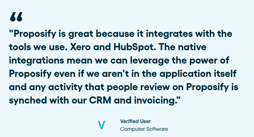 Proposify is great because it integrates with the